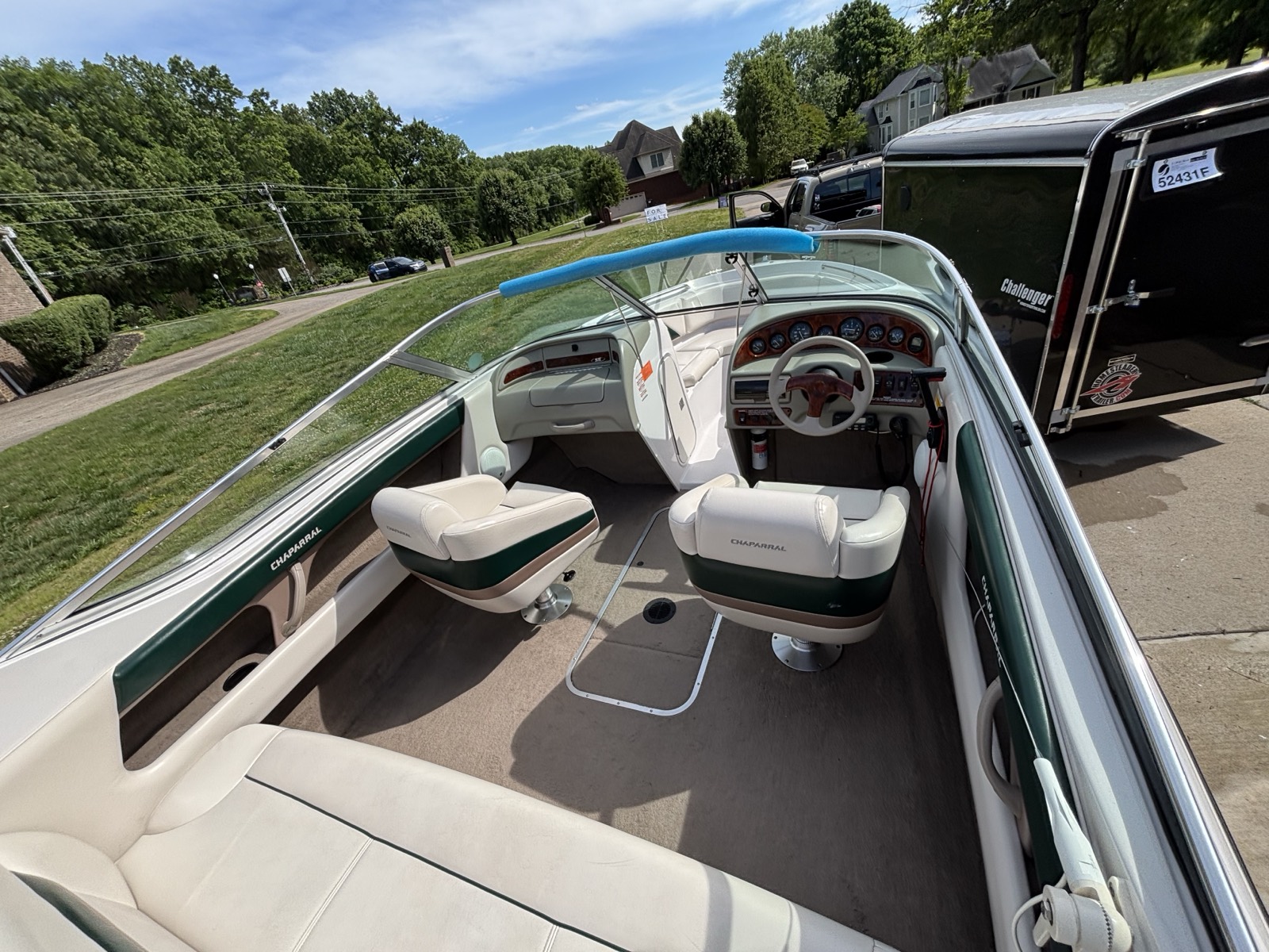 Chaparral boat seating and deck after interior detail — spotless vinyl and clean surfaces