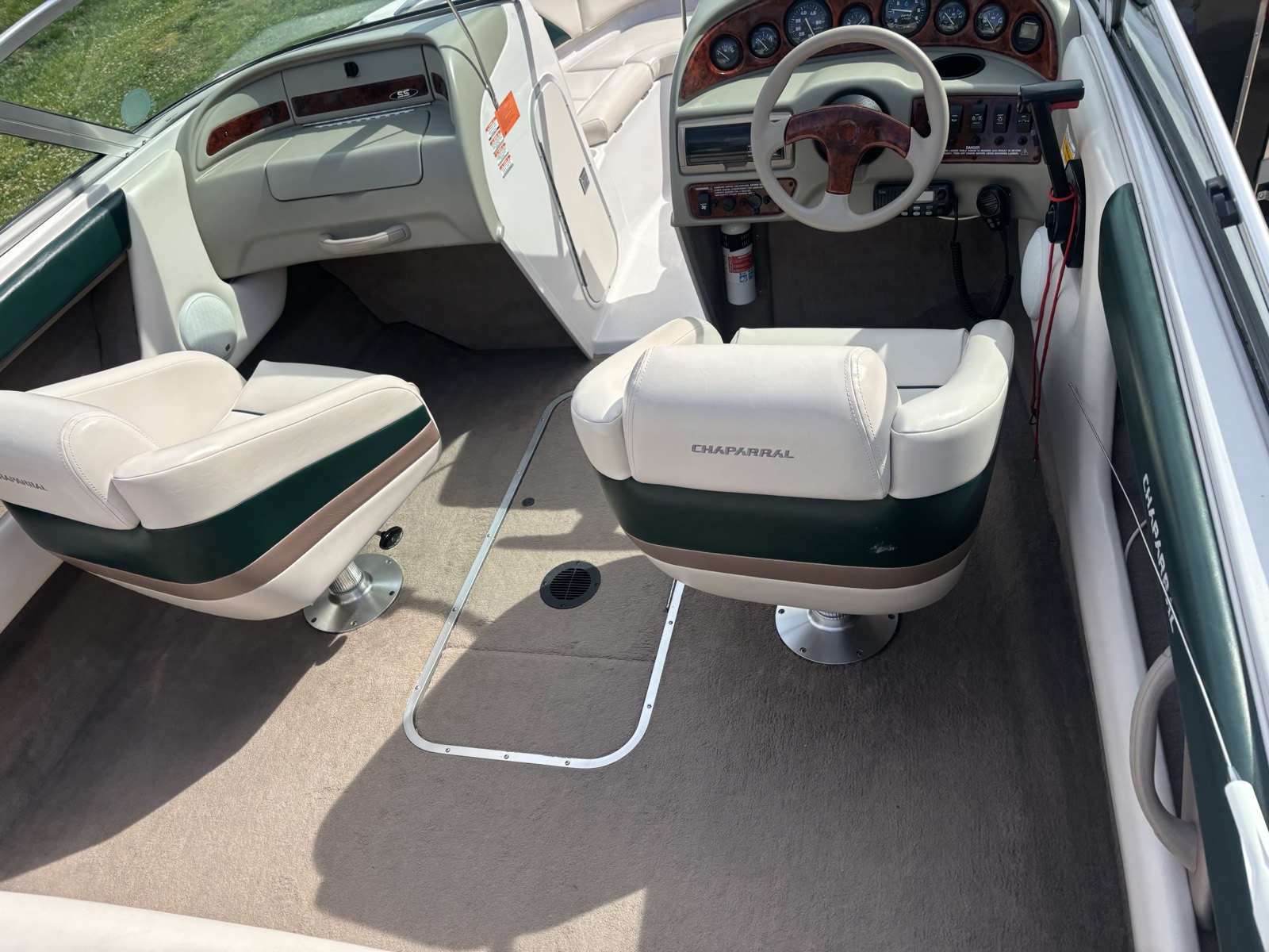 Chaparral boat interior compartment detail — clean storage areas and UV-protected surfaces